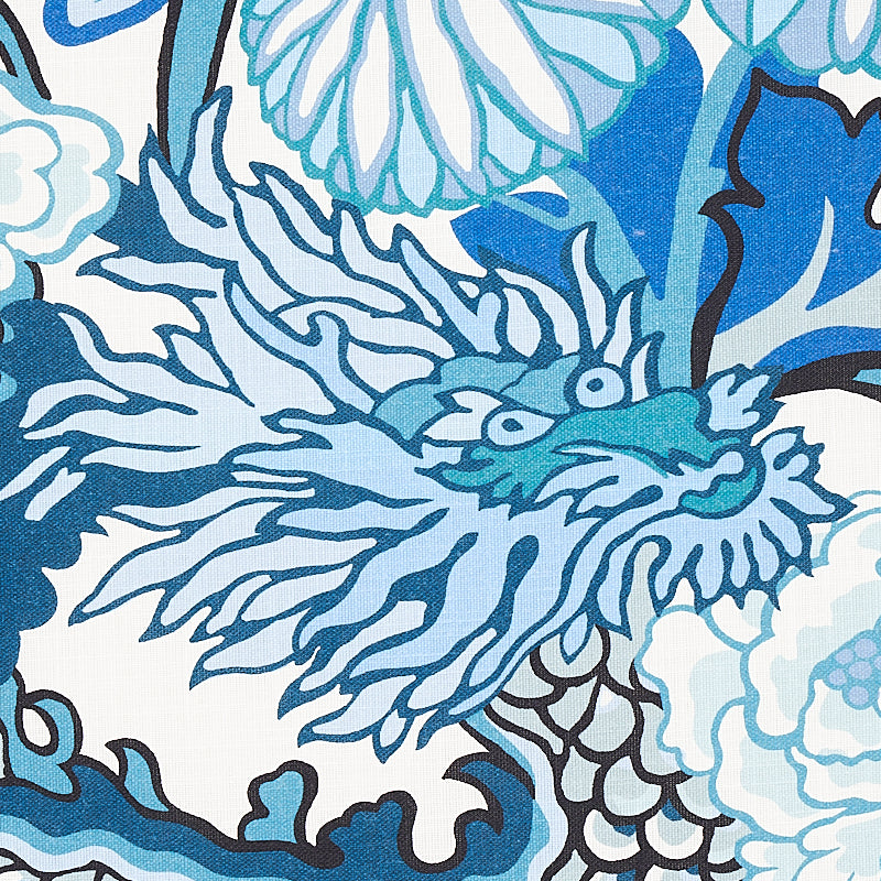Schumacher Chiang Mai Indoor/Outdoor China Blue Fabric