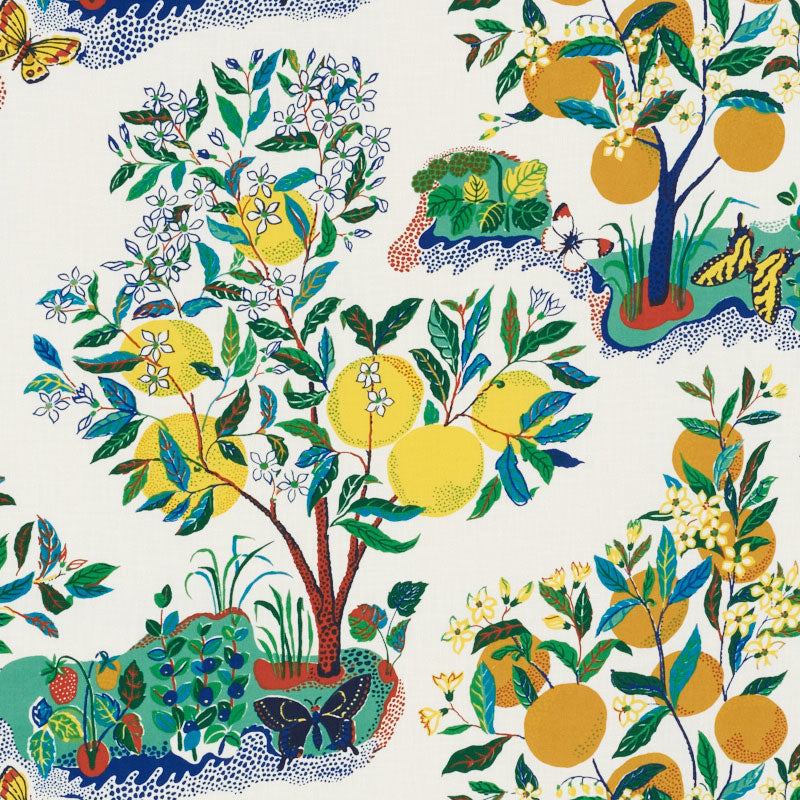 Schumacher 177330 CITRUS GARDEN INDOOR/OUTDOOR in PRIMARY Fa