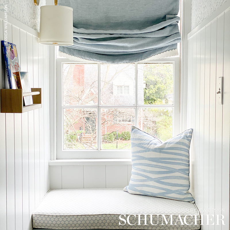 Schumacher Brushstrokes Sky Fabric