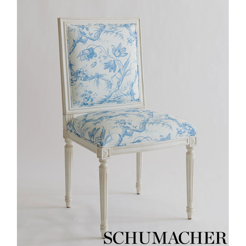Schumacher Toile De Fleurs Delft Fabric - Eade's Wallpaper