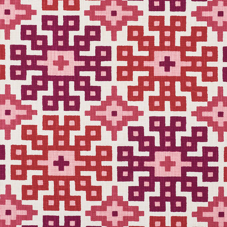 Schumacher Palmetto Print Valentine Fabric - Eade's Wallpaper