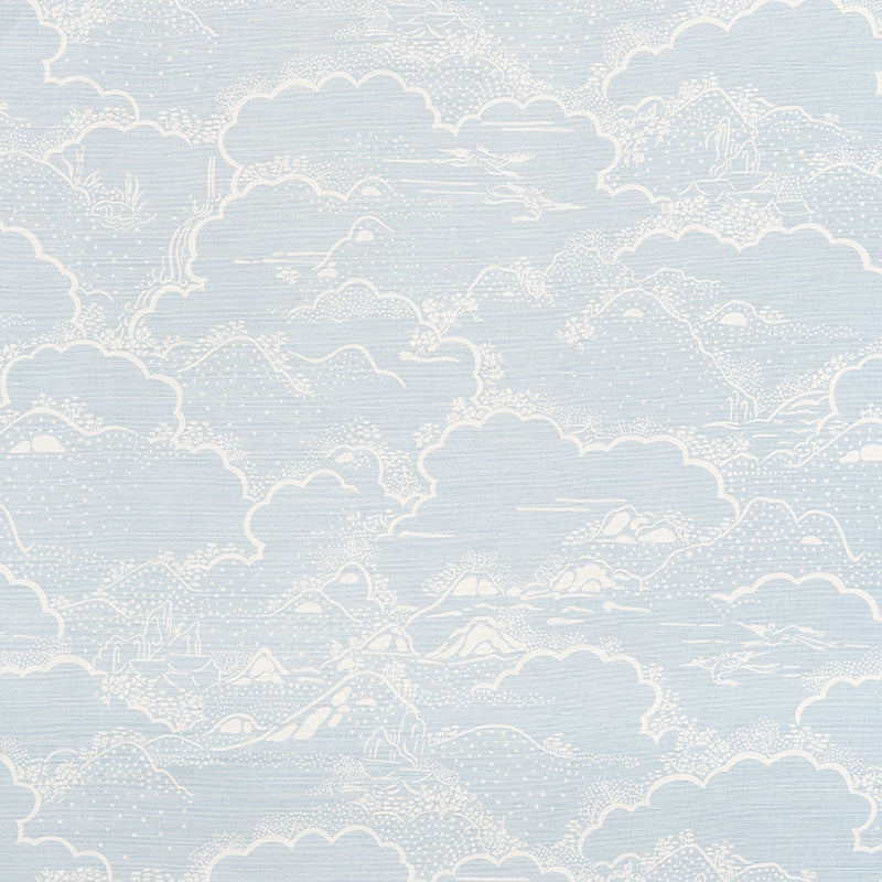 Schumacher Kumo Village Sky Fabric - Eade's Wallpaper