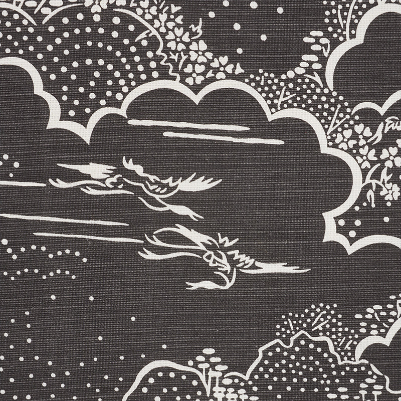 Schumacher Kumo Village Carbon Fabric - Eade's Wallpaper