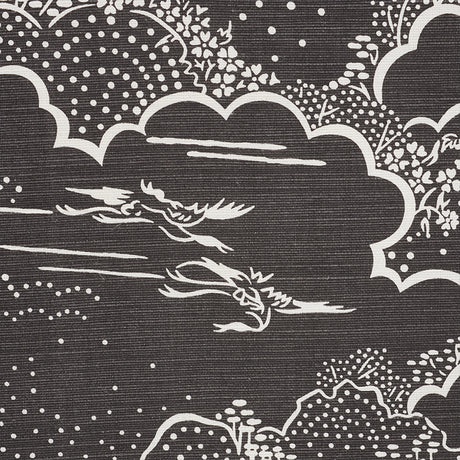Schumacher Kumo Village Carbon Fabric - Eade's Wallpaper
