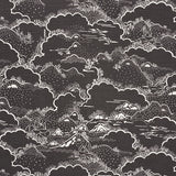 Schumacher Kumo Village Carbon Fabric - Eade's Wallpaper