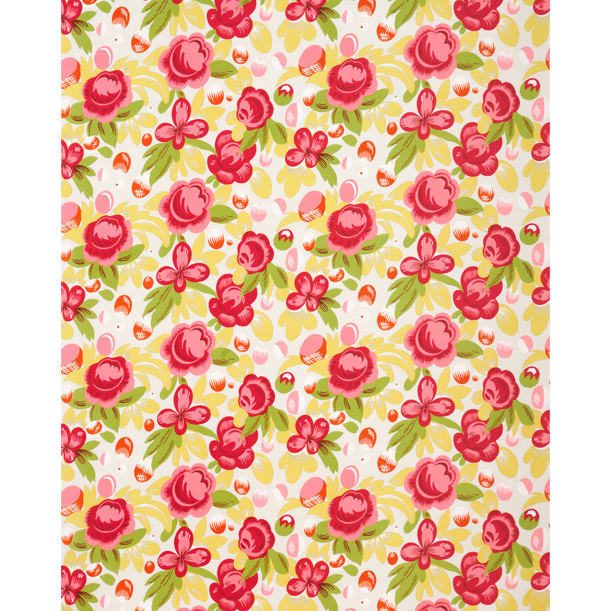 Schumacher Juin Poppy & Yellow Fabric