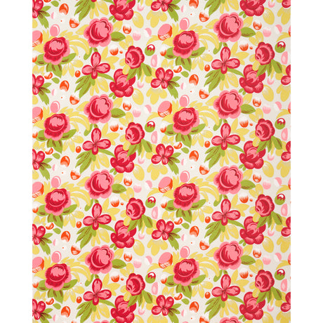 Schumacher Juin Poppy & Yellow Fabric