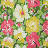 Schumacher Magnolias Poppy & Yellow Fabric - Eade's Wallpaper