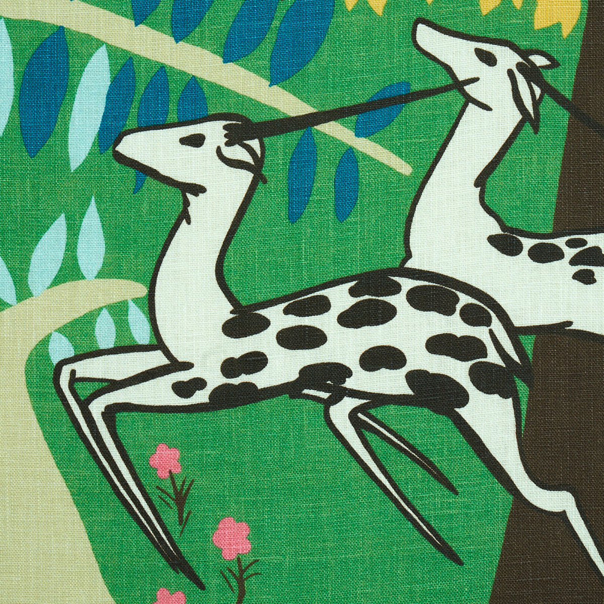 Schumacher Antelopes Jade Fabric
