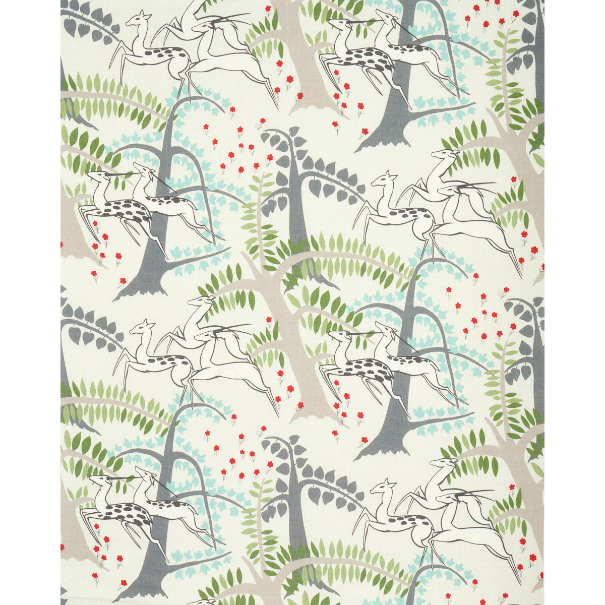 Schumacher Antelopes Ivory Fabric