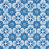 Schumacher Palisades Floret Indigo Fabric - Eade's Wallpaper