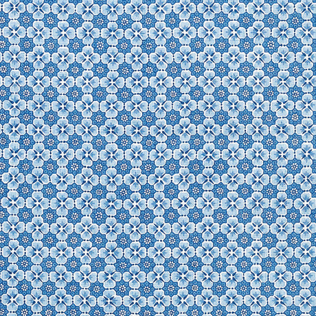 Schumacher Palisades Floret Indigo Fabric - Eade's Wallpaper