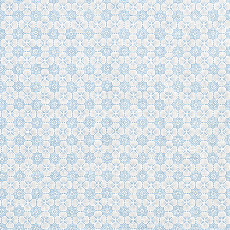 Schumacher Palisades Floret China Blue Fabric - Eade's Wallpaper