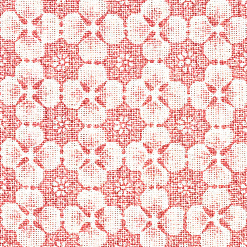 Schumacher Palisades Floret Pink Fabric - Eade's Wallpaper