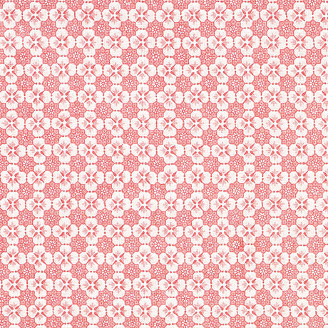 Schumacher Palisades Floret Pink Fabric - Eade's Wallpaper