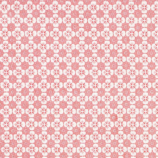 Schumacher Palisades Floret Pink Fabric - Eade's Wallpaper