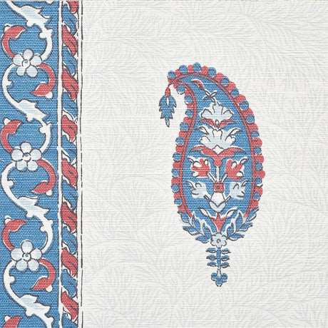 Schumacher Ojai Paisley Red Fabric - Eade's Wallpaper