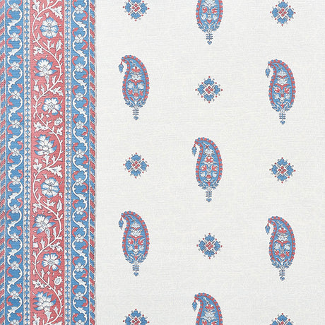 Schumacher Ojai Paisley Red Fabric - Eade's Wallpaper