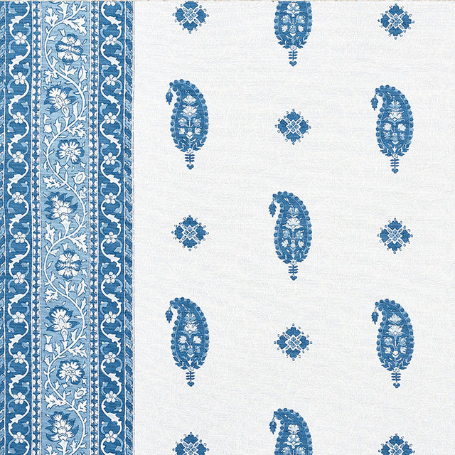 Schumacher Ojai Paisley Indigo Fabric - Eade's Wallpaper