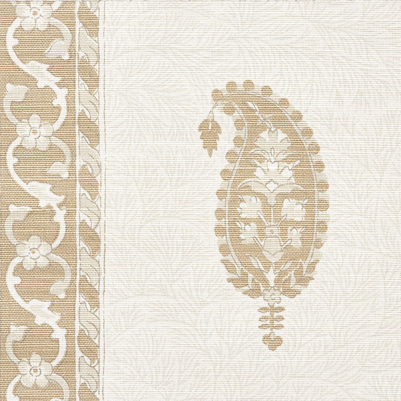 Schumacher Ojai Paisley Neutral Fabric - Eade's Wallpaper