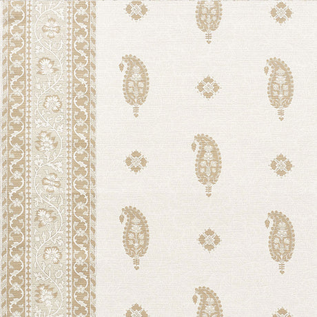 Schumacher Ojai Paisley Neutral Fabric - Eade's Wallpaper