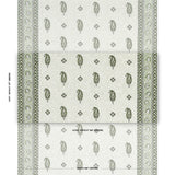 Schumacher Ojai Paisley Leaf Green Fabric - Eade's Wallpaper