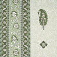 Schumacher Ojai Paisley Leaf Green Fabric - Eade's Wallpaper