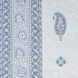 Schumacher Ojai Paisley China Blue Fabric - Eade's Wallpaper