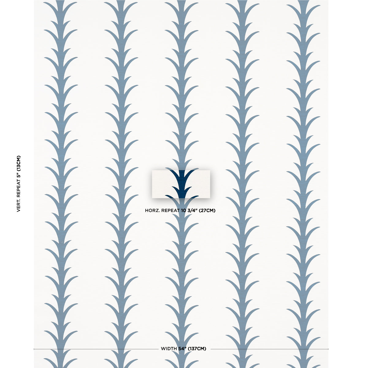 Schumacher Acanthus Stripe Navy Fabric