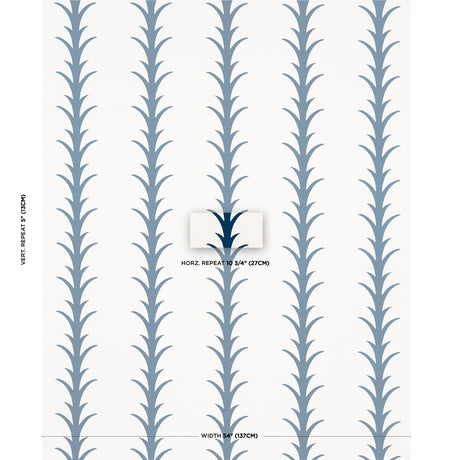 Schumacher Acanthus Stripe Navy Fabric