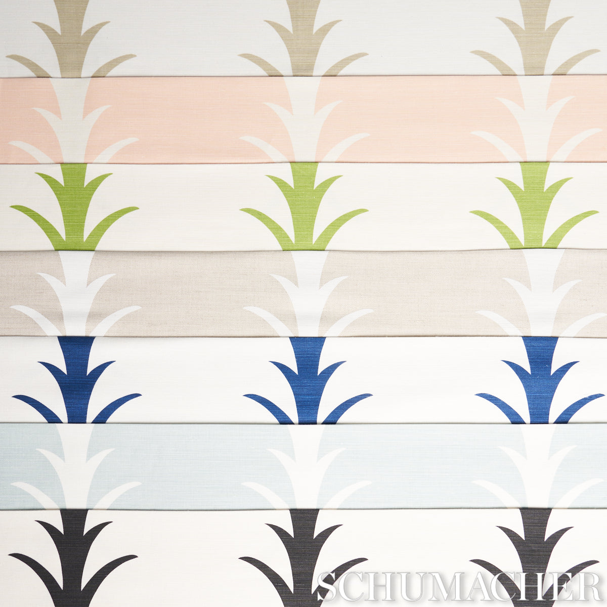 Schumacher Acanthus Stripe Natural Fabric