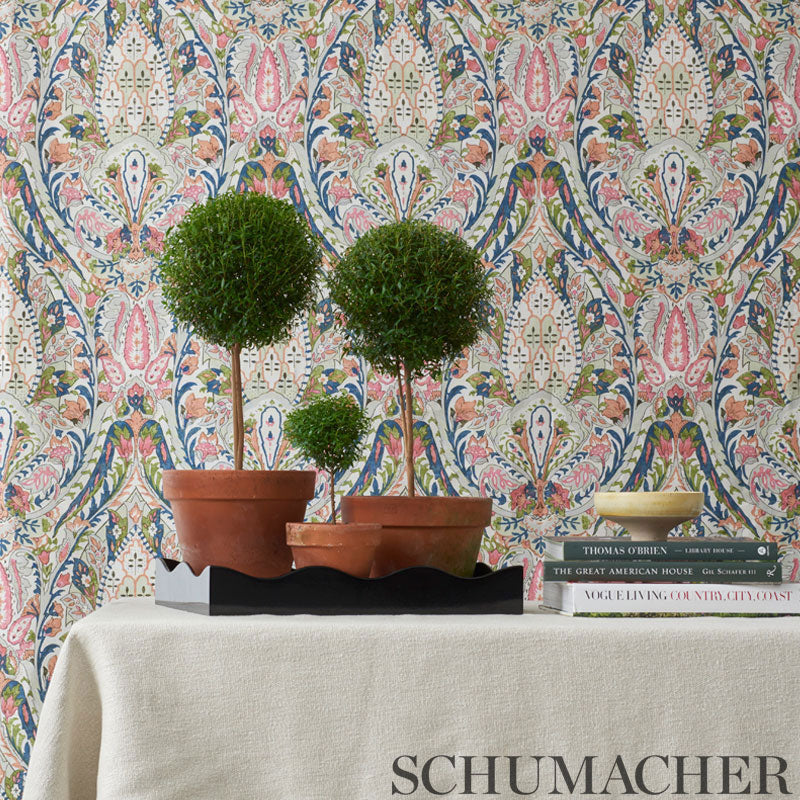 Schumacher Layla Paisley Multi Fabric - Eade's Wallpaper