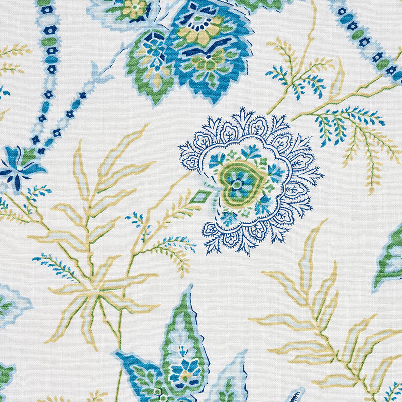 Schumacher Emperor'S Vine Peacock Fabric