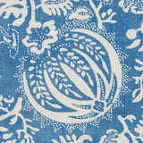Schumacher Pomegranate Print Indigo Fabric - Eade's Wallpaper