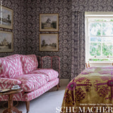 Schumacher Pomegranate Print Charcoal Fabric - Eade's Wallpaper