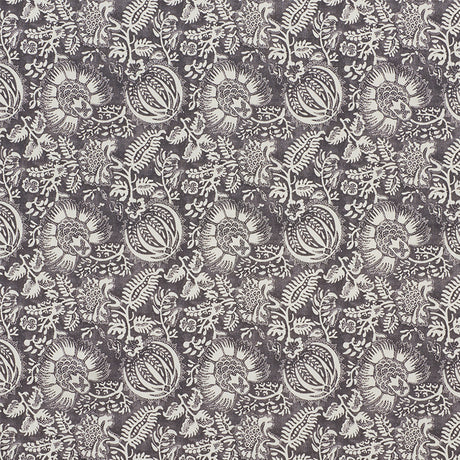 Schumacher Pomegranate Print Charcoal Fabric - Eade's Wallpaper