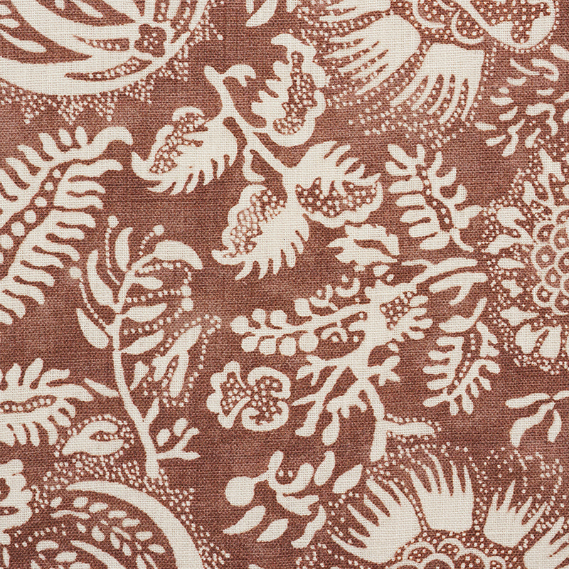 Schumacher Pomegranate Print Russet Fabric - Eade's Wallpaper