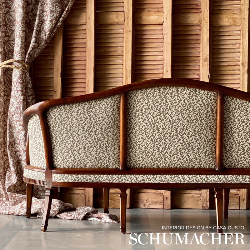 Schumacher Pomegranate Print Russet Fabric - Eade's Wallpaper