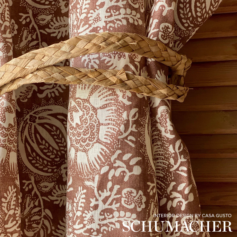 Schumacher Pomegranate Print Russet Fabric - Eade's Wallpaper