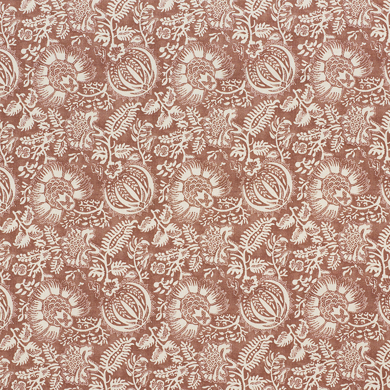 Schumacher Pomegranate Print Russet Fabric - Eade's Wallpaper