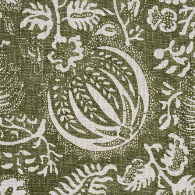 Schumacher 177695 POMEGRANATE PRINT in OLIVE Fabric - A LOVE