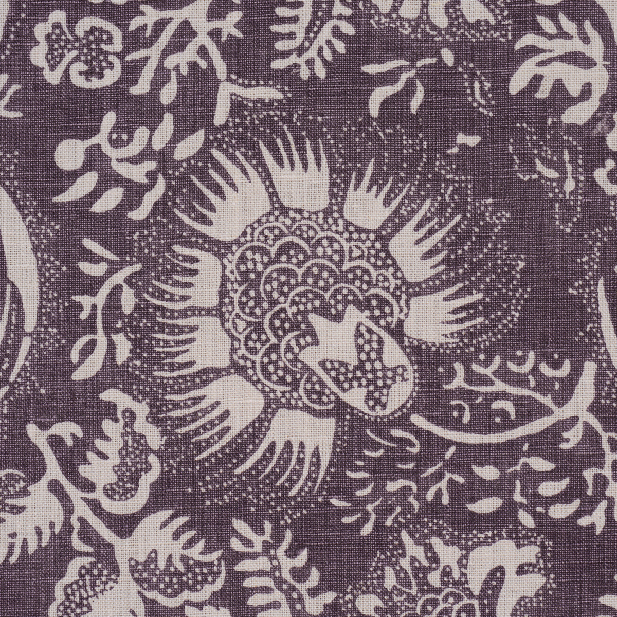 Schumacher 177697 POMEGRANATE PRINT in AUBERGINE Fabric - A 