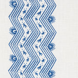 Schumacher Nauset Stripe Indigo Fabric - Eade's Wallpaper
