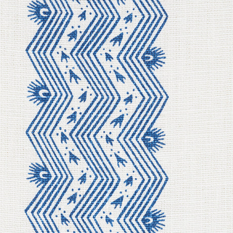 Schumacher Nauset Stripe Indigo Fabric - Eade's Wallpaper