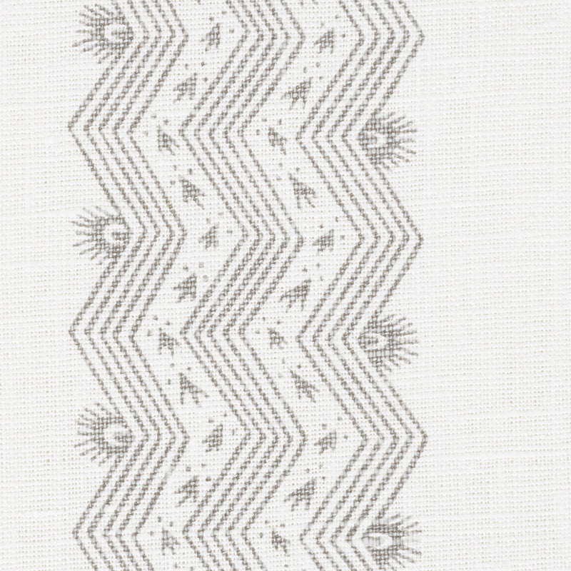 Schumacher Nauset Stripe Grey Fabric - Eade's Wallpaper