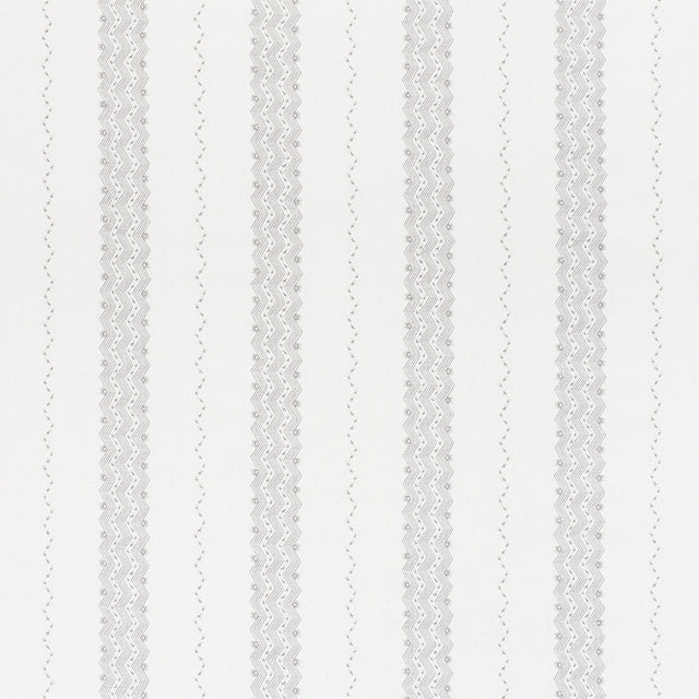 Schumacher Nauset Stripe Grey Fabric - Eade's Wallpaper