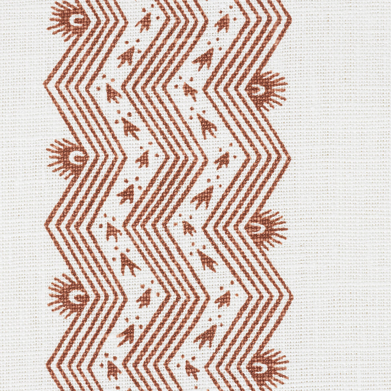 Schumacher Nauset Stripe Sienna Fabric - Eade's Wallpaper