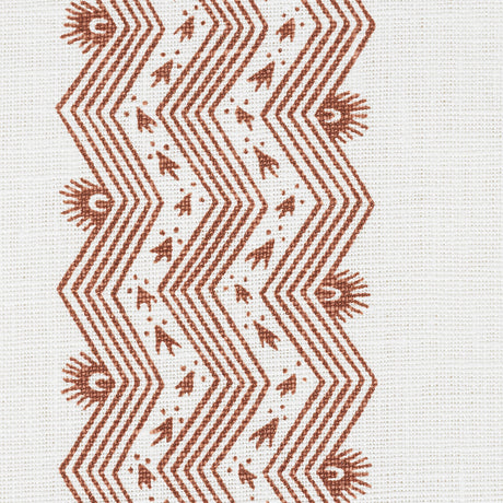 Schumacher Nauset Stripe Sienna Fabric - Eade's Wallpaper