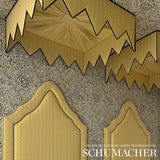 Schumacher Leaping Leopards Yellow Fabric - Eade's Wallpaper