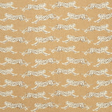 Schumacher Leaping Leopards Sand Fabric - Eade's Wallpaper